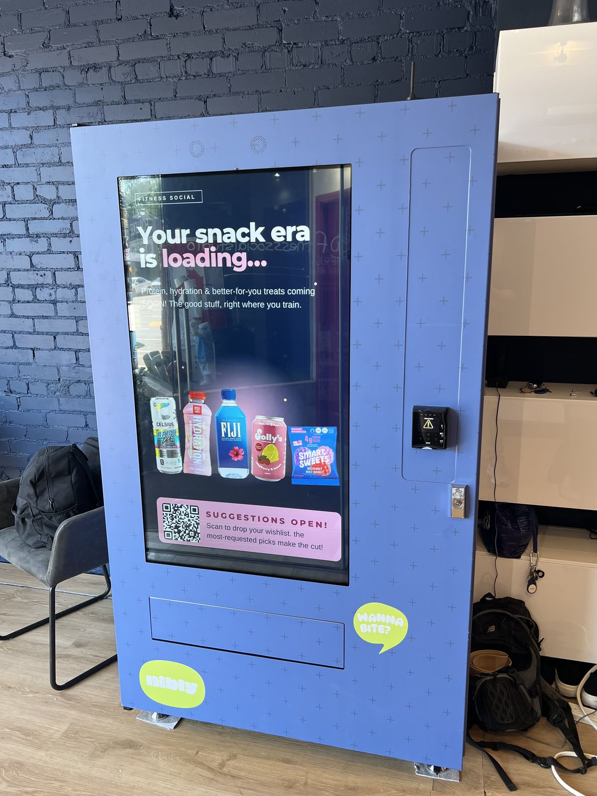 Conte Vending smart vending machine at Fitness Social Studio gym in Forest Hill, Toronto